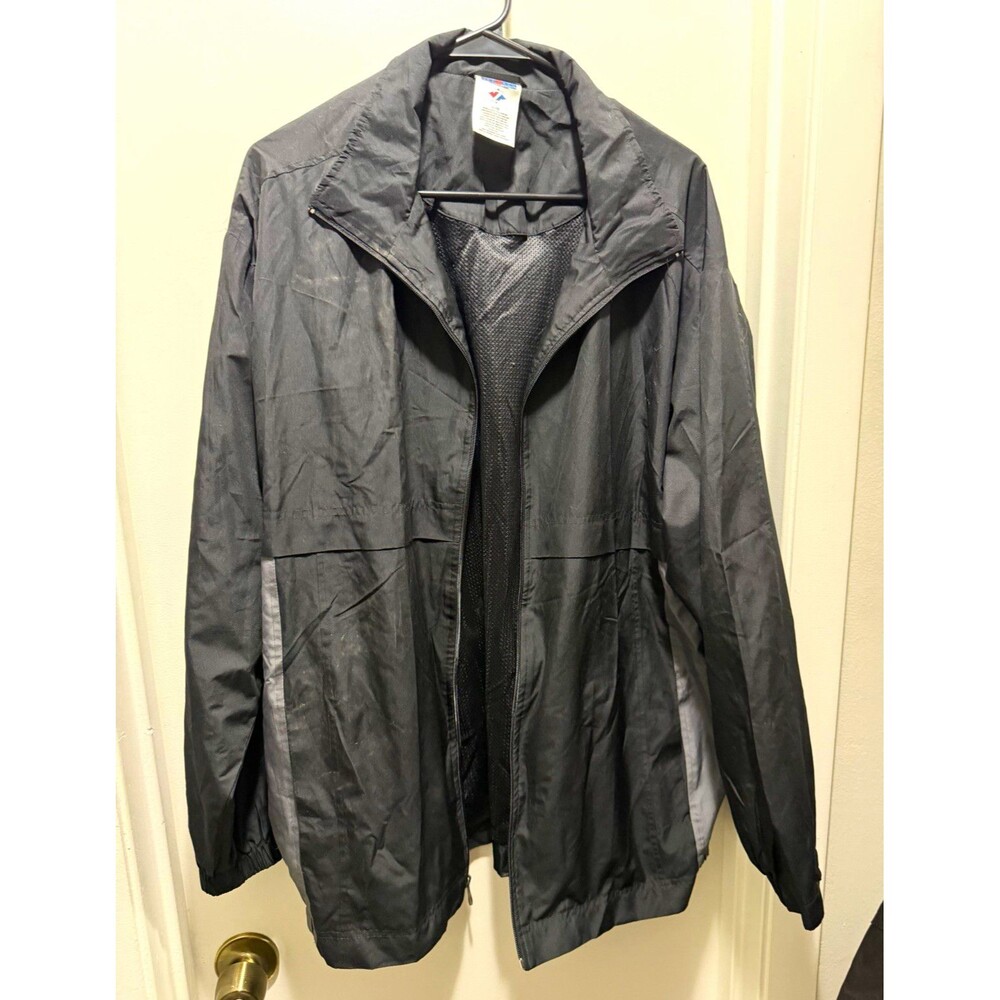Jerzees Activewear Men's Full Zip Lined Jacket Black/Gray Solid Size L
